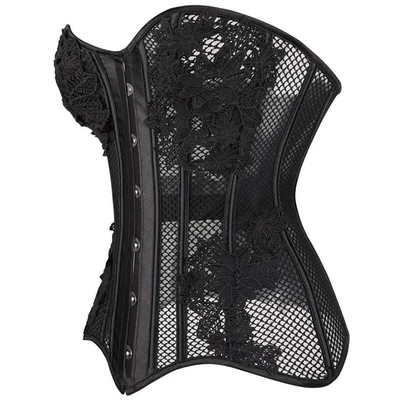 black lace up corset