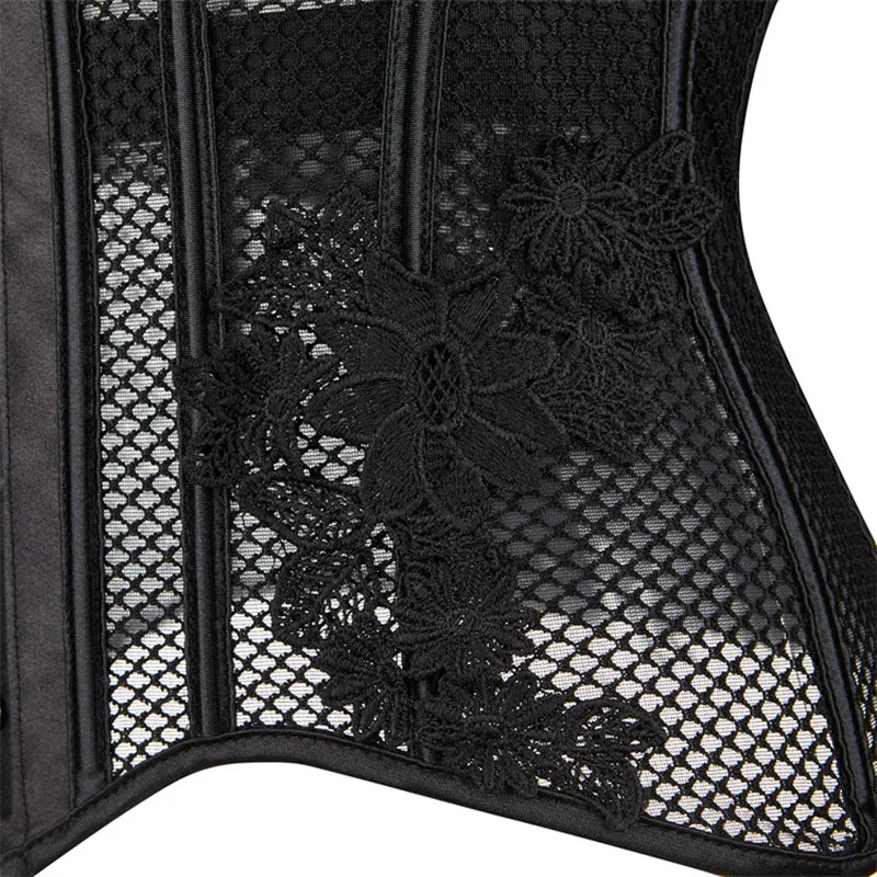 black lace up corset