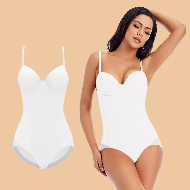 white shapewear bodysuit